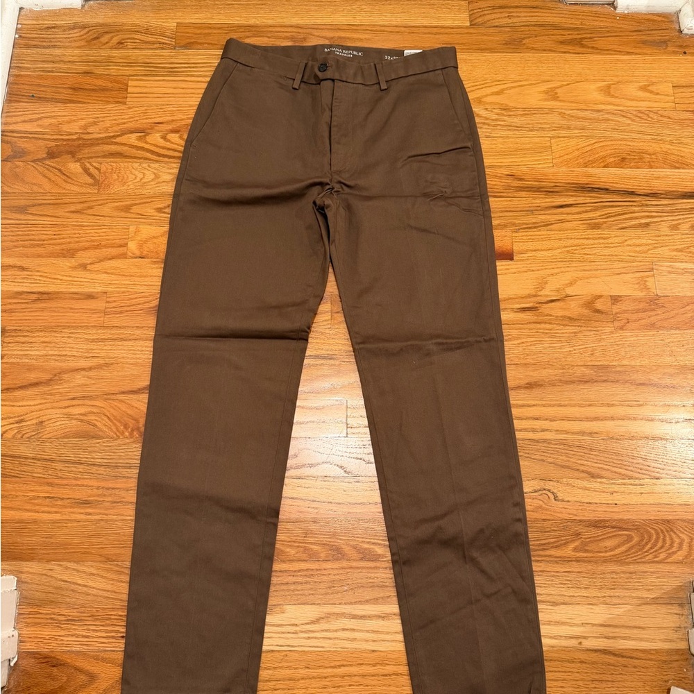 Banana Republic Men's Slim Fit Dark Brown Chinos